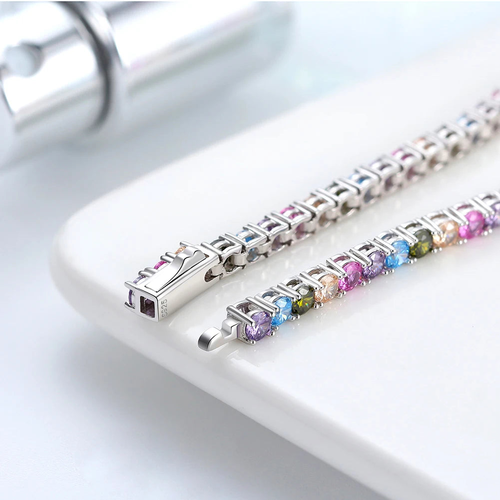 July Birthstone Vintage Tennis Bracelet Sapphire Fashion Chain Jewelry