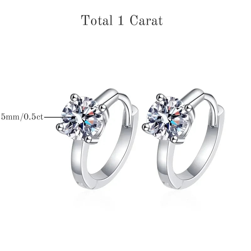 Hoop Earrings S925 Sterling Silver Women's Colored D Fine Jewelry