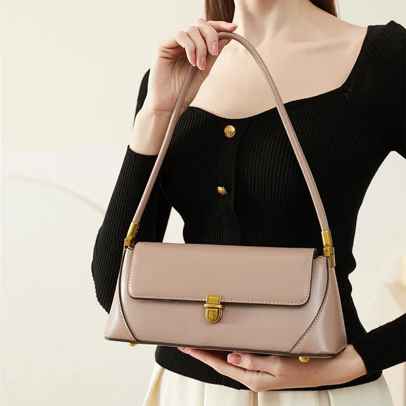 Leather Bag High Quality Elegant Ladies Shoulder Bags Designer Retro