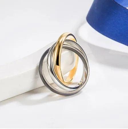 Gold Rings 925 Sterling Silver Three Color Fine Jewelry