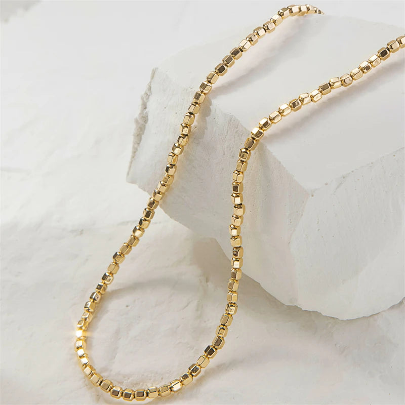 Gold necklace 14K Filled Bead Dainty Bead Tarnish Resistant Jewelry