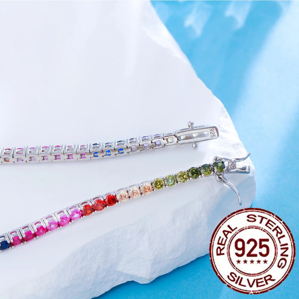 February birthstone Silver 925 Bracelets Fine Colorful Daily Jewelry