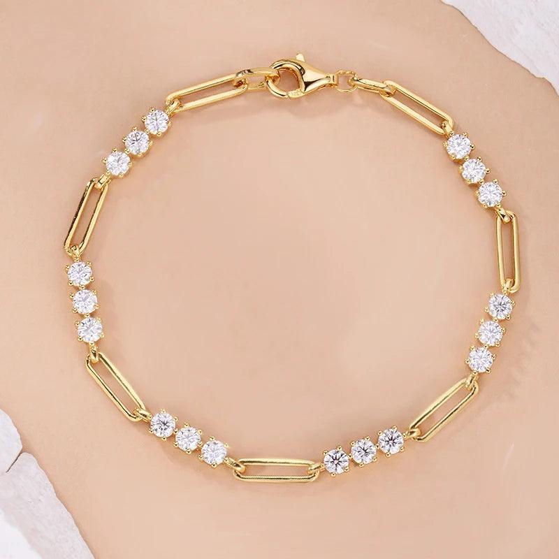 Diamond Bracelet Summer Round Jewelry Sliver Plated s925
