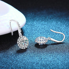 Moissanite Earrings Drop High Grade 925 Sterling Silver Part