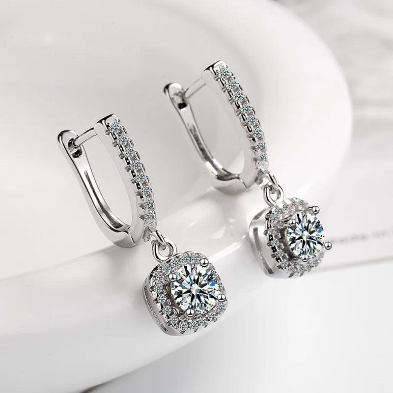 Moissanite Earrings Original Certified Sterling Silver 925