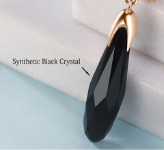 August Birthstone Black Stone Retro Hanging Earrings Jewelry