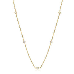 Gold necklace Choker Round 2.5mm Moissanite 14k Gold
