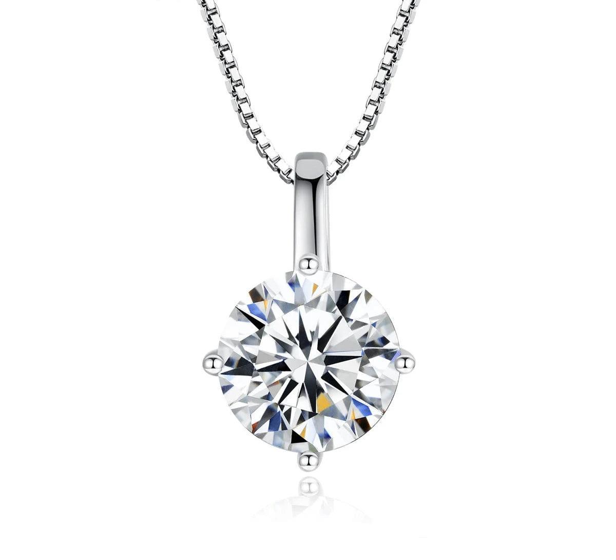 Moissanite 1ct Stone Pendant Necklaces Summer 925 Sterling Silver Necklace Jewelry