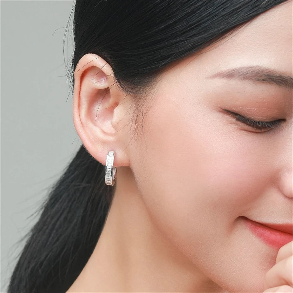 Diamond Earrings High Carbon for Women Plated Sparkling Fine Jewelry