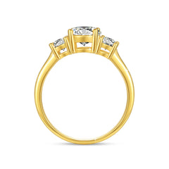 Gold Rings With 18k For Women 3 Stone Initial Luxury Jewelry