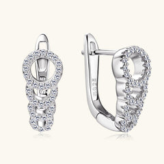 Full Moissanite Diamond Hoops Earrings For Women 100% 925 Silver Sparkling Diamond 