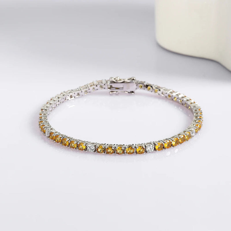 November Birthstone Silver Tennis Bracelet Cubic Zircon Fine Jewelry