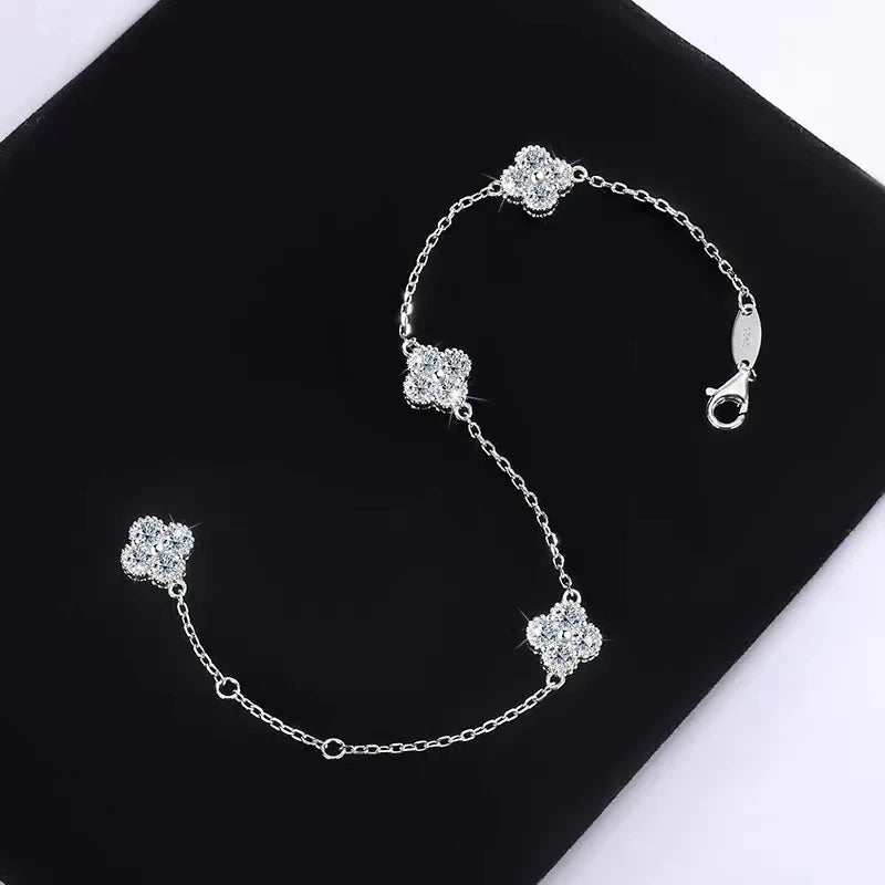 Clover Bracelet Full Lucky for Women S925 Silver Party Jewelry