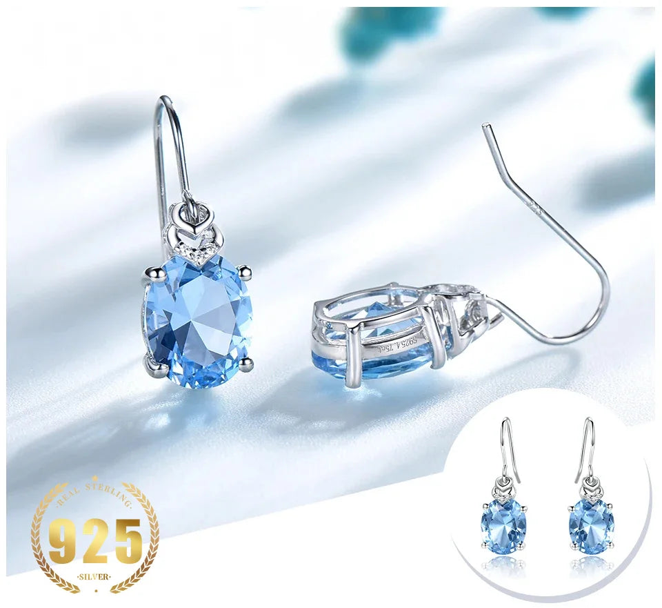 December Birthstone Nano Blue Gemstone Earrings Drop