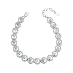 Diamond Bracelet 925 Silver Classic Sparkling Plated Trendy Jewelry