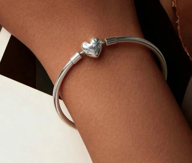 Personalized Heart Bracelet Dainty Basic Plated White Gold Fine Jewelry