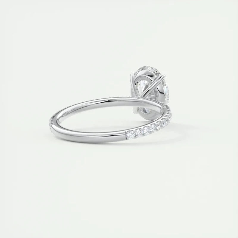 Diamond Ring Setting Oval Cut for Women 925 Sterling Silver