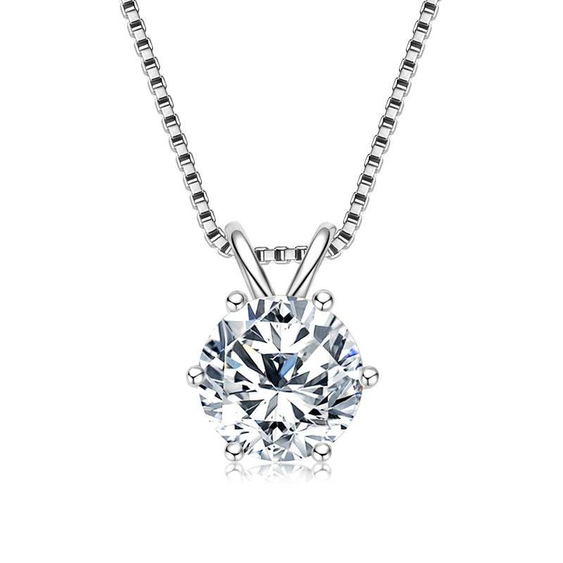 3.0 Carat Genuine 925 Sterling Silver Moissanite Pendant Necklace - MILALAN 