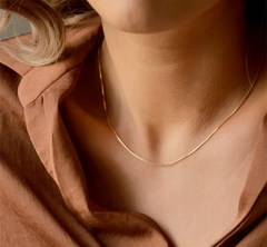 Gold Necklace with Snake Chain Choker Delicate Minimalist Jewelry