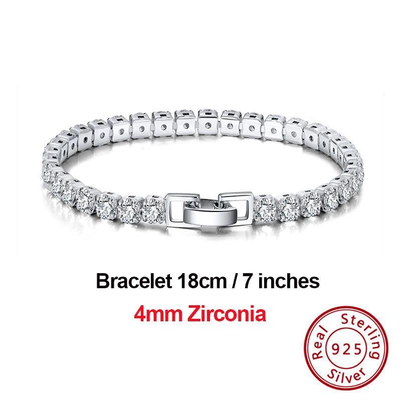 Tennis Bracelet Luxury 925 Silver with Zircon Bangle Party Jewelry
