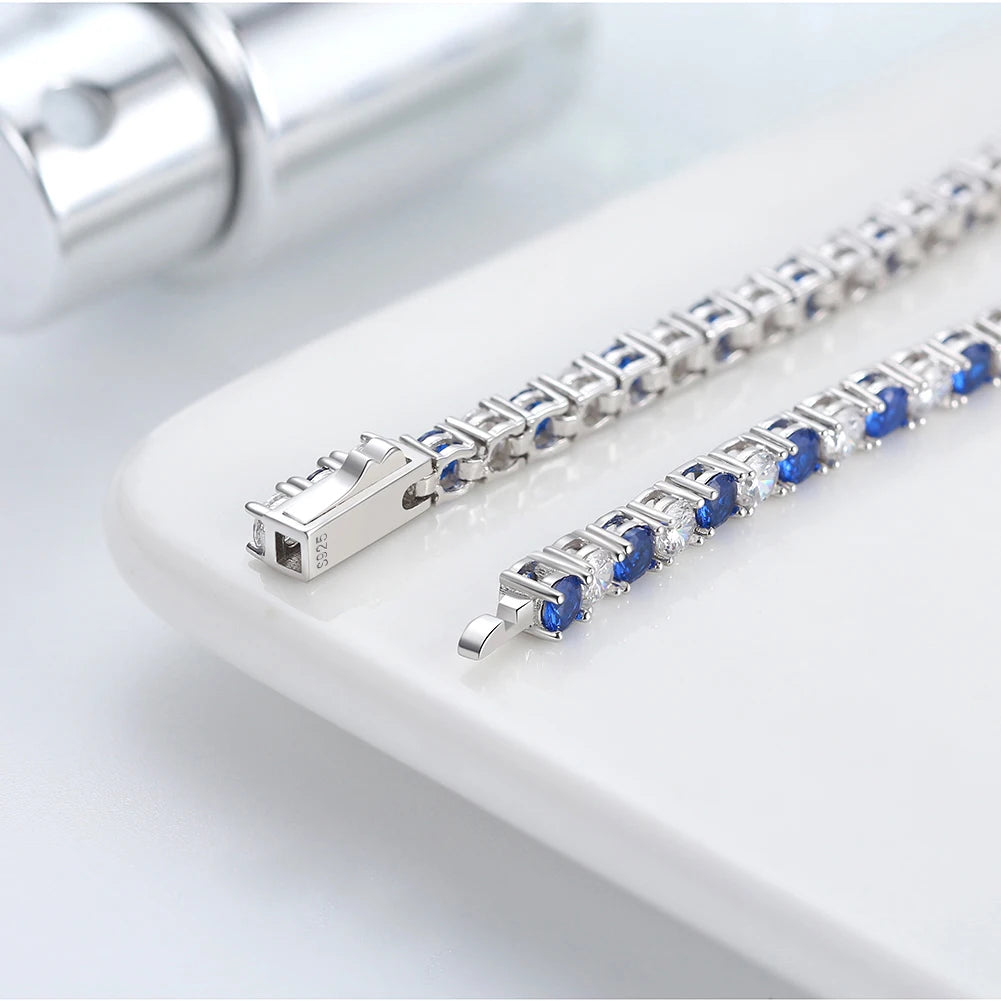 July Birthstone Vintage Tennis Bracelet Sapphire Fashion Chain Jewelry