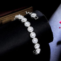 Diamond Bracelet Luxury Round Silver Jewelry Accessories