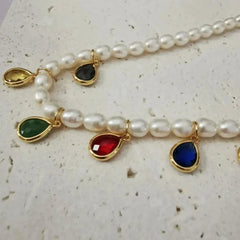 Colorful Beads Natural Real Pearl Necklace Women Jewelry Party Designer Runway Gown