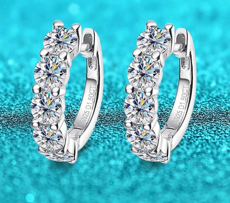 Moissanite 18k 4mm Stones Sparkling Diamond Earring 100% 925 Sterling Silver