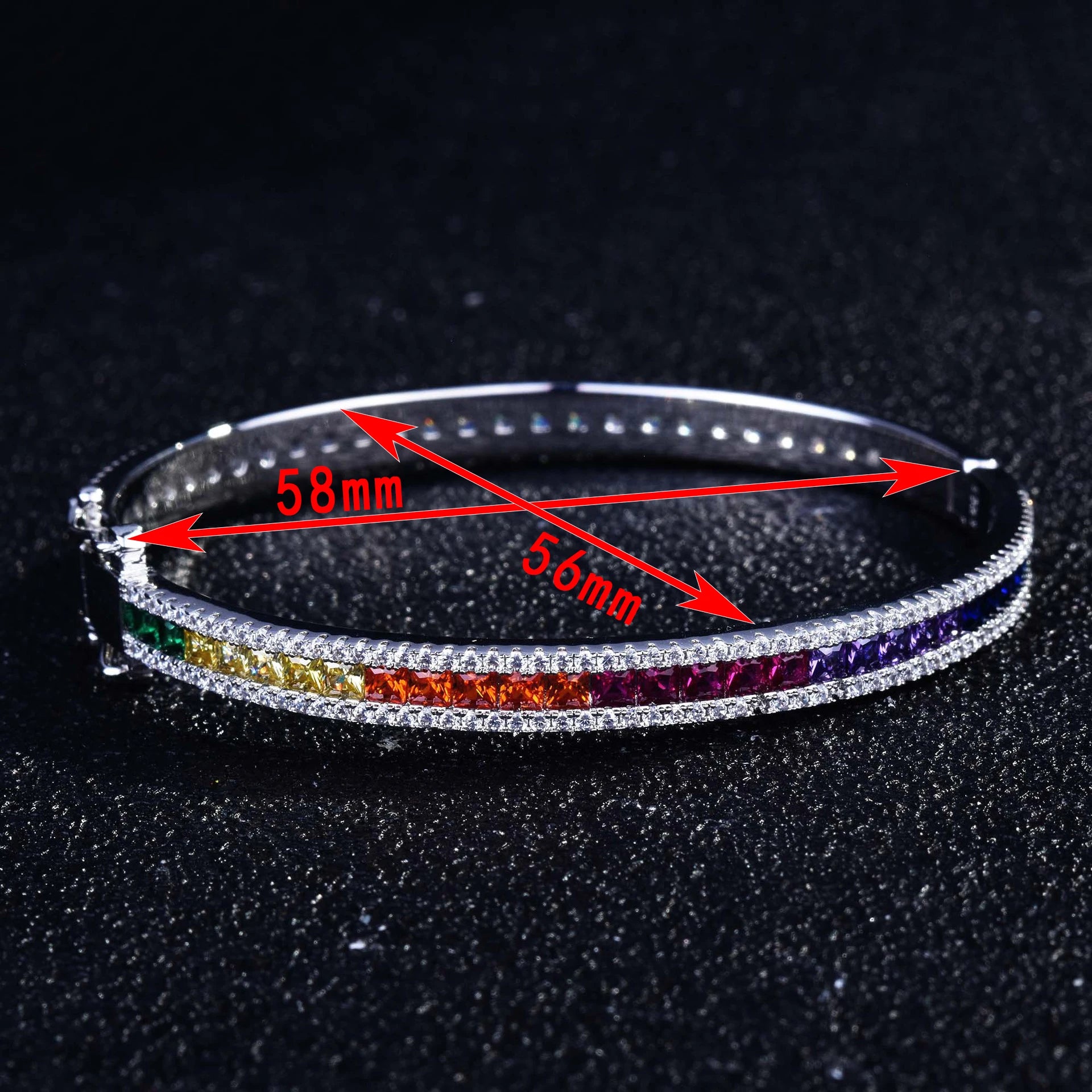 Diamond Bracelet Luxury Bright Colored Square Platinum Plating Fine