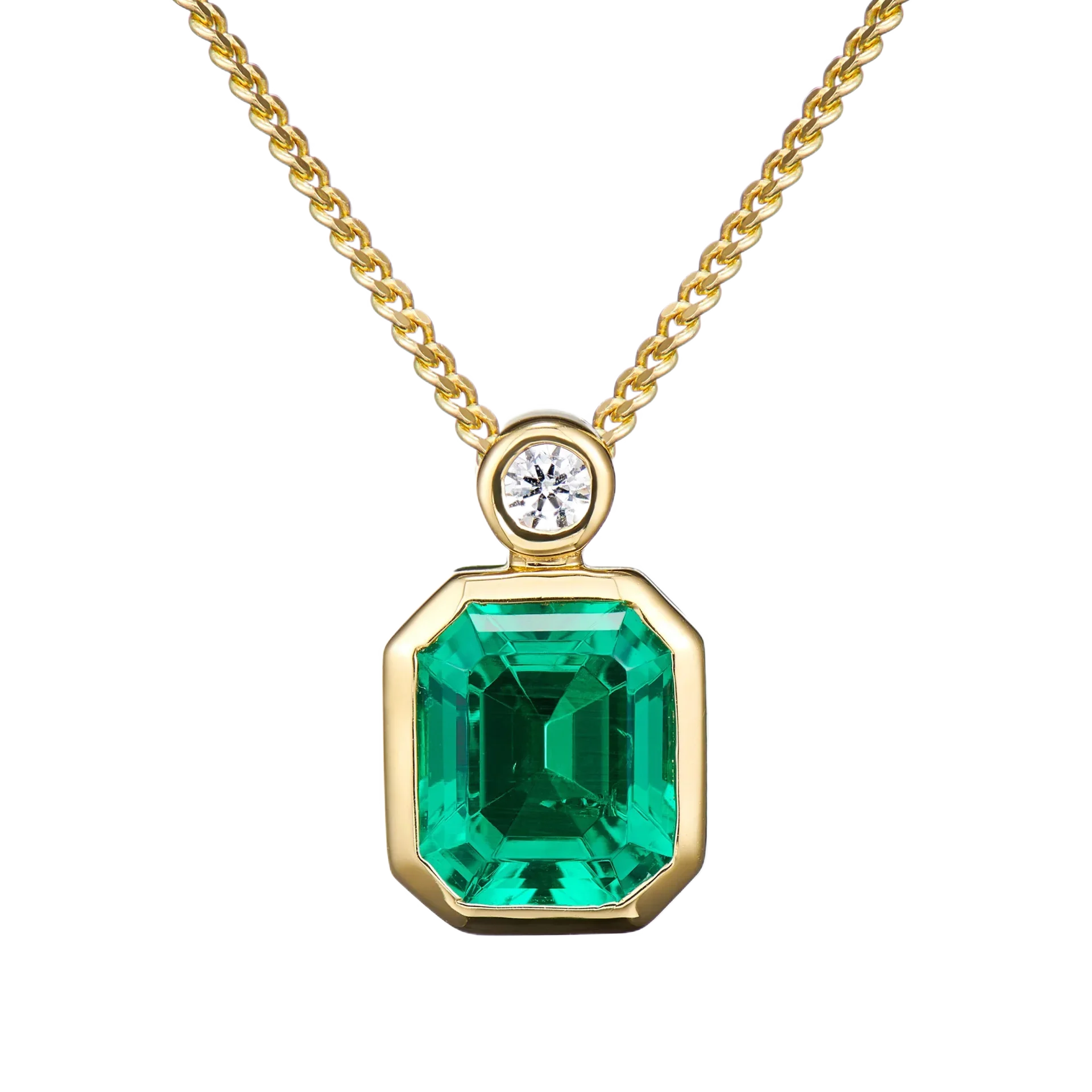 May Birthstone Necklace Green 925 Silver Plated 18k Gold