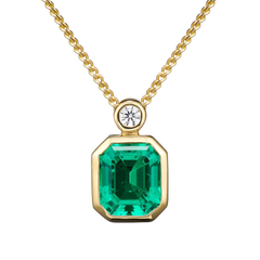 May Birthstone Necklace Green 925 Silver Plated 18k Gold