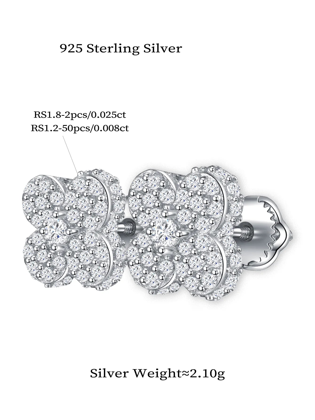 Diamond Earrings Stud Flower High Quality Fashion