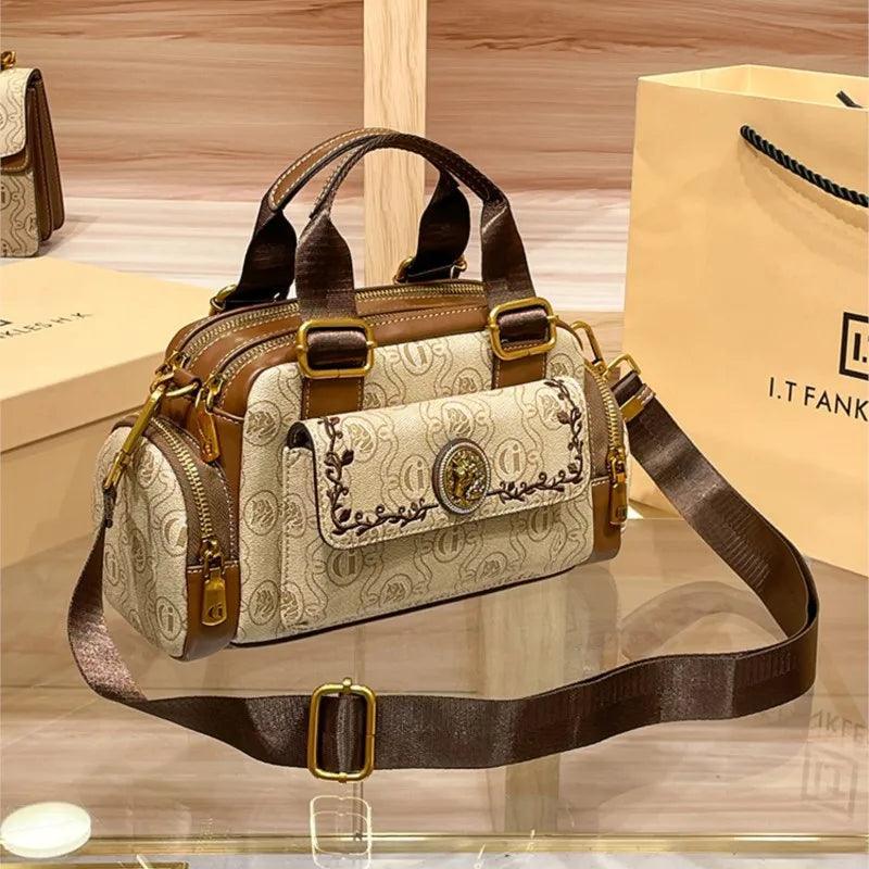 Handbag Leather for Women's Designer High Quality Retro Single Shoulder