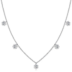 Tennis Moissanite Necklace Chain 925 Sterling Silver  Diamond Jewelry