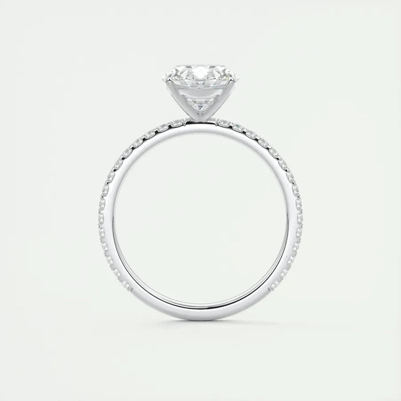 Diamond Ring Setting Oval Cut for Women 925 Sterling Silver