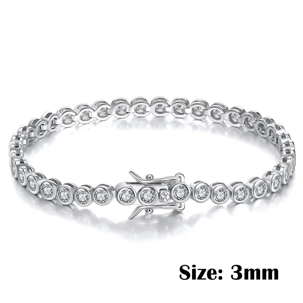 Tennis Bracelet 100% Original Certified Bubble Diamond Chain