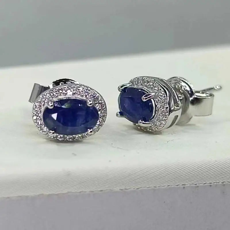 September Birthstone Fashion Jewelry Earrings 925  Silver Stud Fine