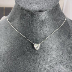 Heart Shape Solitaire Pendant Necklace Diamond for Women Chain