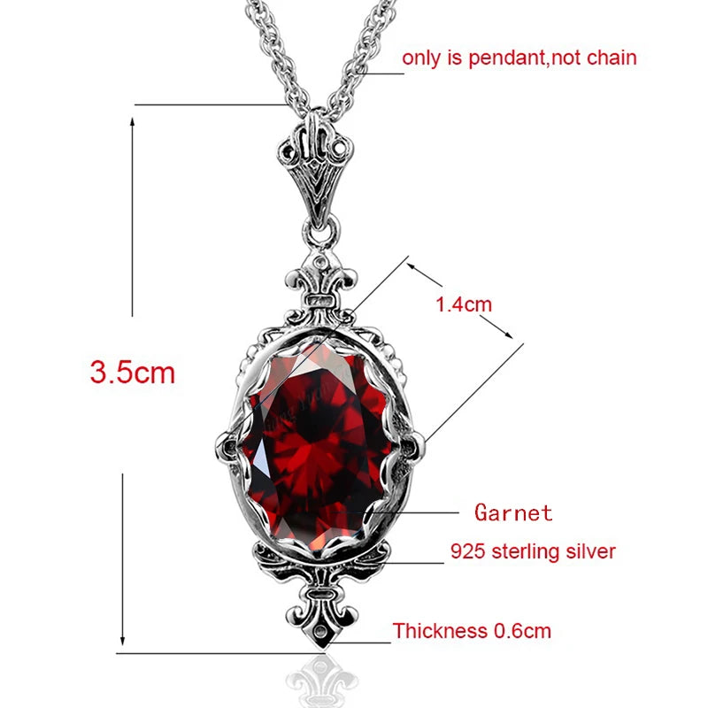 October Birthstone Solid Necklace Pendant Stone Vintage Jewelry