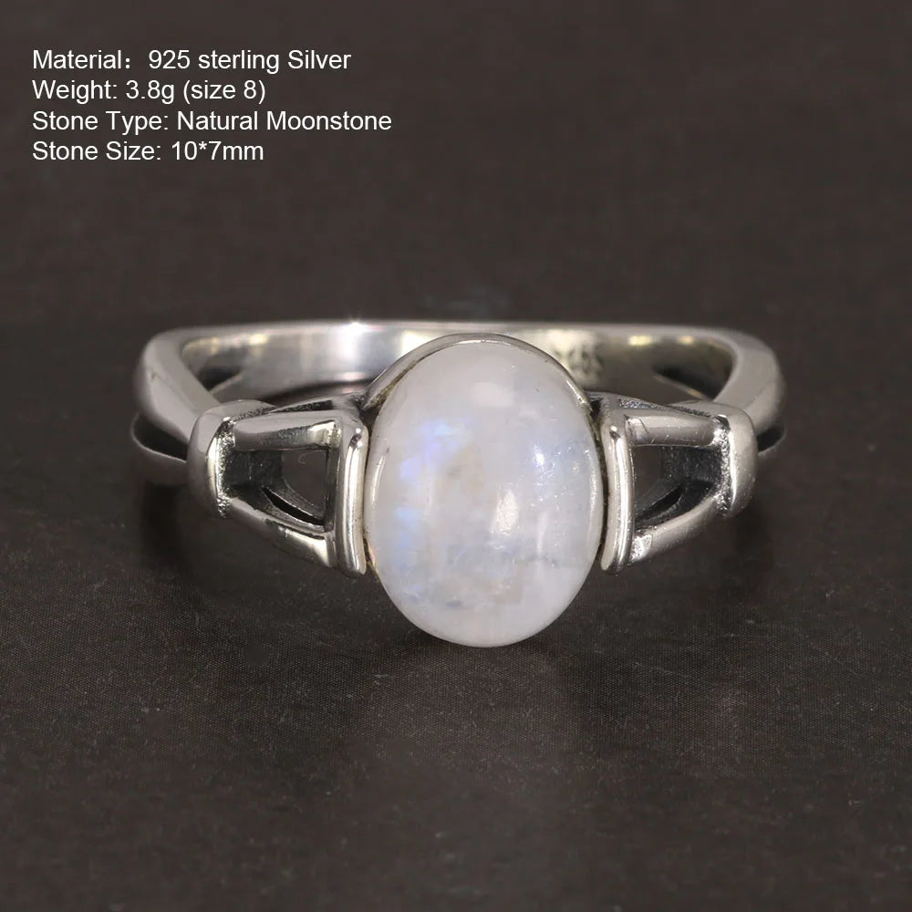 April Birthstone Ring Natural Moonstone Vintage Twilight Jewelry