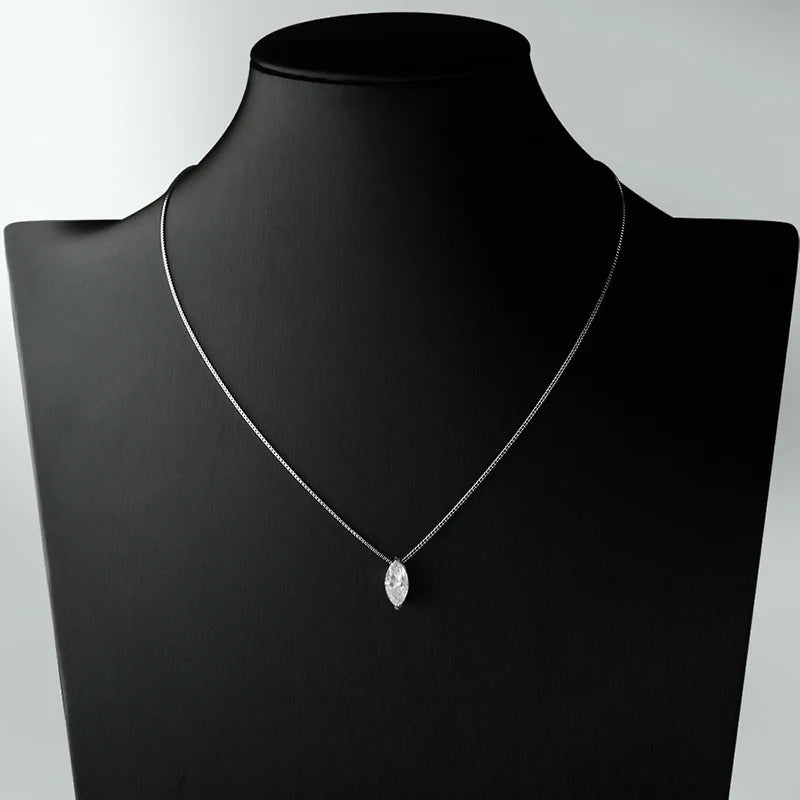 Marquise 925 Sterling Silver Diamond Necklace Chain Party Jewelry