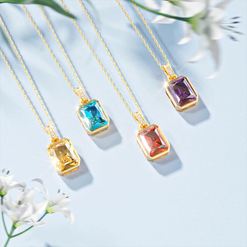 Gold Necklaces Pendant Gemstone Anniversary Fine Jewelry