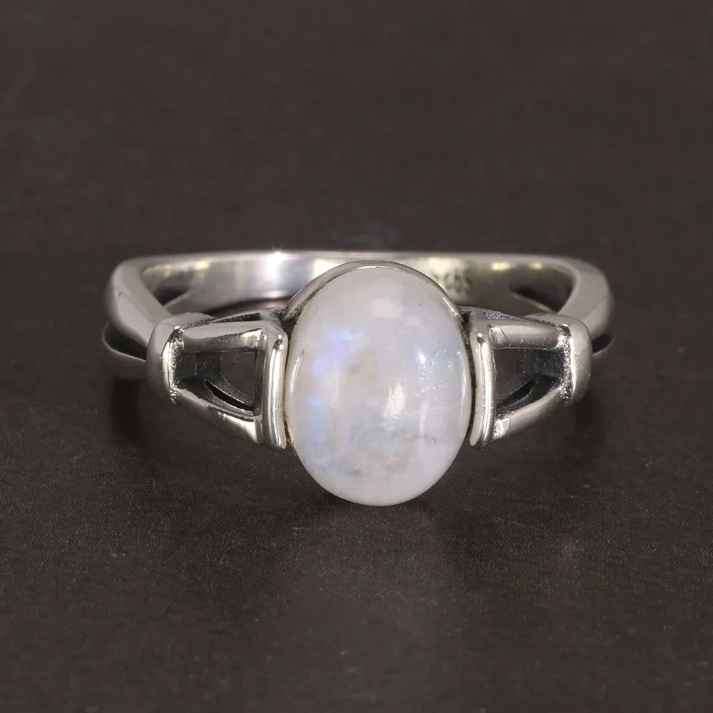 April Birthstone Ring Natural Moonstone Vintage Twilight Jewelry