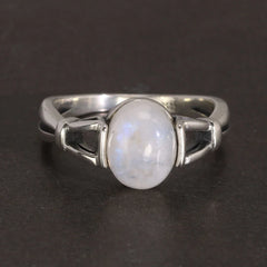 April Birthstone Ring Natural Moonstone Vintage Twilight Jewelry