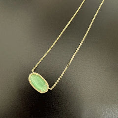 August Birthstone Green Gemstone Pendant Necklace Fashion Jewelry