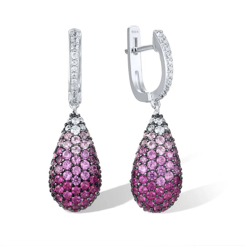 July birthstone Pure Drop Earrings Sparkling Gem Stone Oval Jewelry