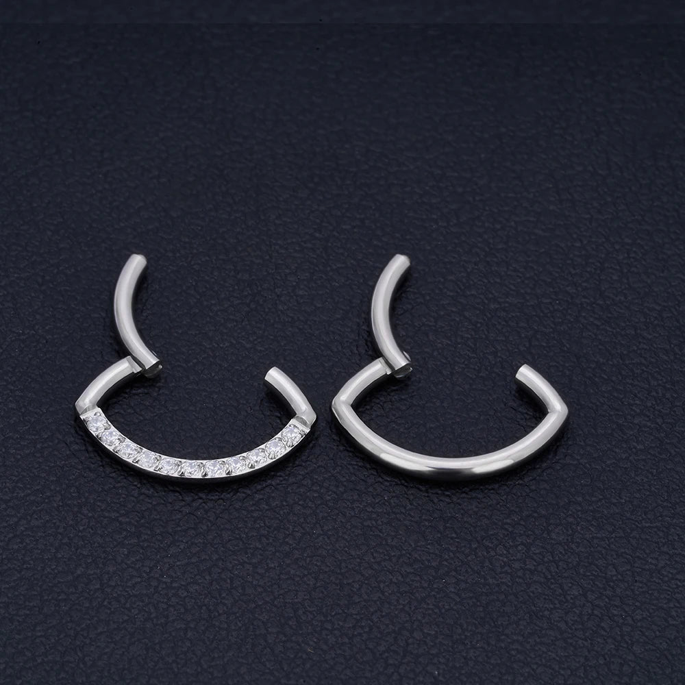 Nose Ring Titanium 8-10mm Teardrop Shape Pillow Piercing Jewelry