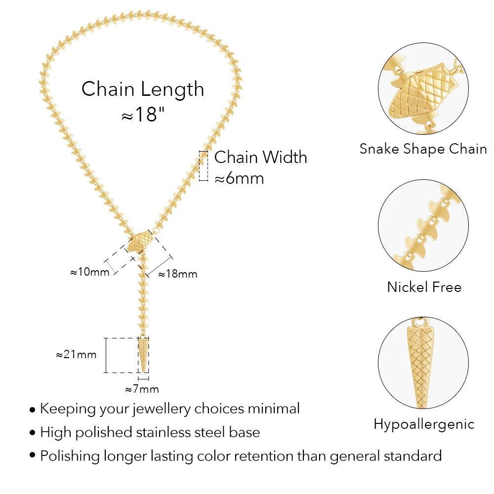 Gold necklace Snake Shape Chain Pearl Jewelry Color
