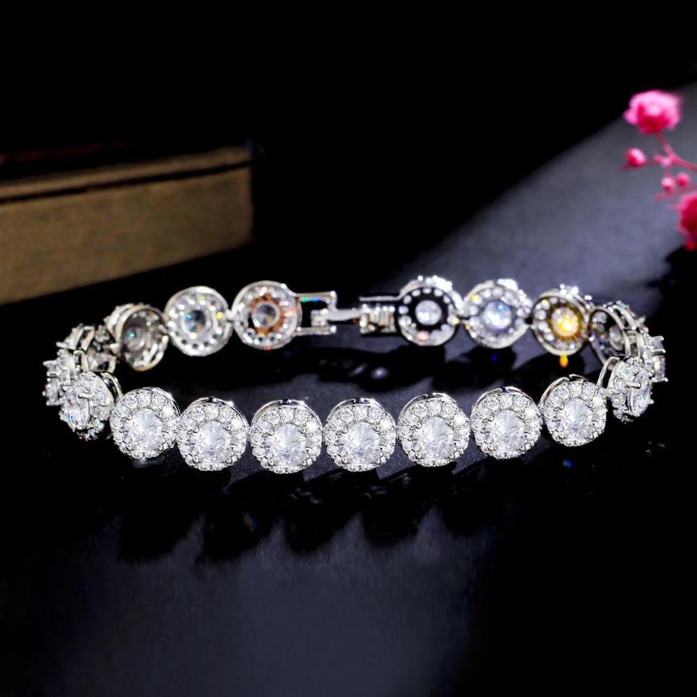 Diamond Bracelet Luxury Round Silver Jewelry Accessories