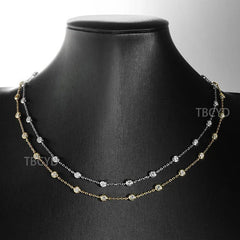 Moissanite Choker Necklace S925 Silver Round Shape Bubble - MILALAN 